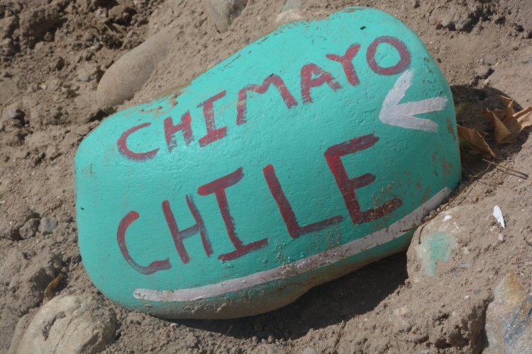 chile ad on turquoise rock